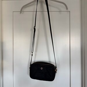 lululemon athletica Black Crossbody Bag with Gold Accents